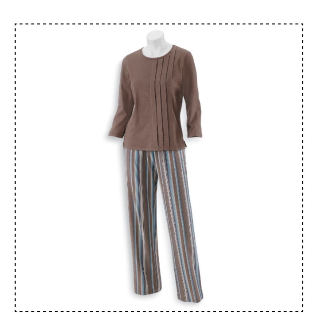 Serengeti Petite NWOT Multicolor Striped Cotton Pants